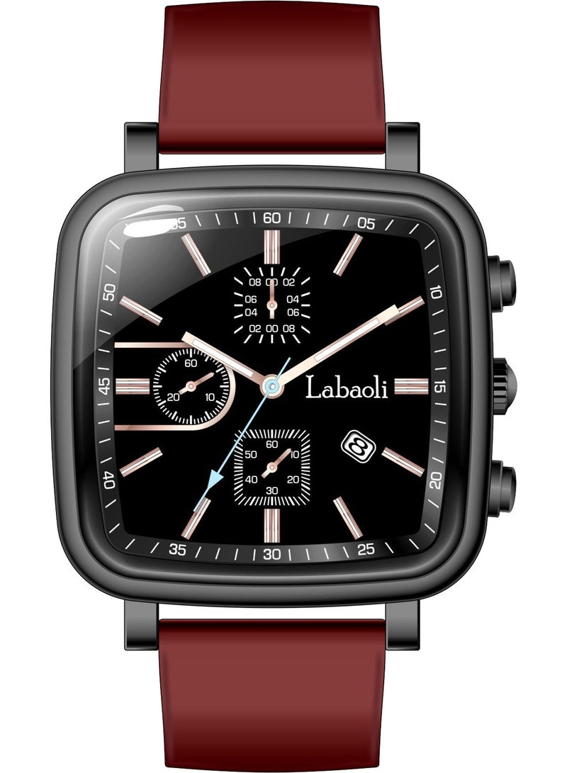 Labaoli 40mm Rubber Strap Quartz Watch, 9mm Ultra-Thin, 3ATM Water Resistant, Unisex - Image 4